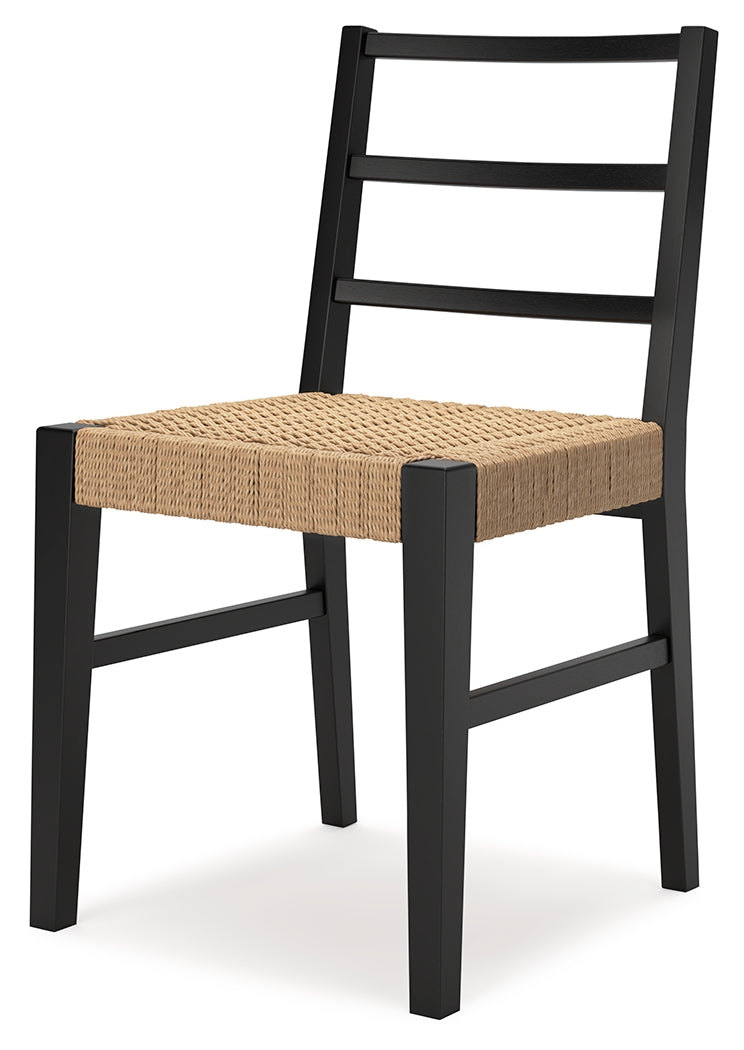 Isanti Light Brown/Black Dining Chair, Set of 2 by Ashley at Eve Furniture
