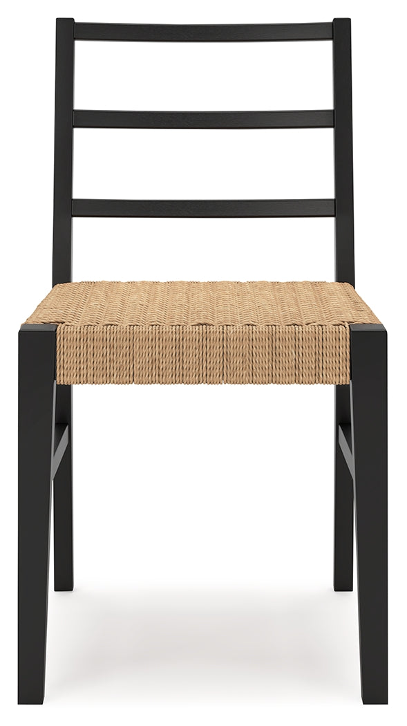 Isanti Light Brown/Black Dining Chair, Set of 2 by ASHLEY FURNITURE at Eve Furniture