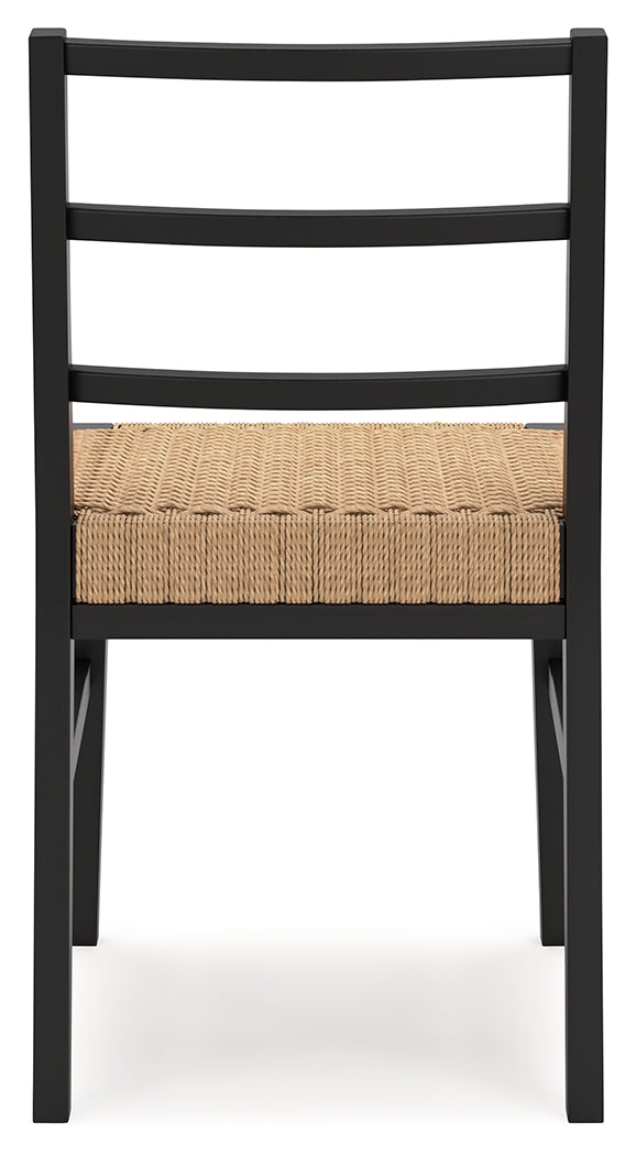 Isanti Light Brown/Black Dining Chair, Set of 2 by ASHLEY FURNITURE at Eve Furniture