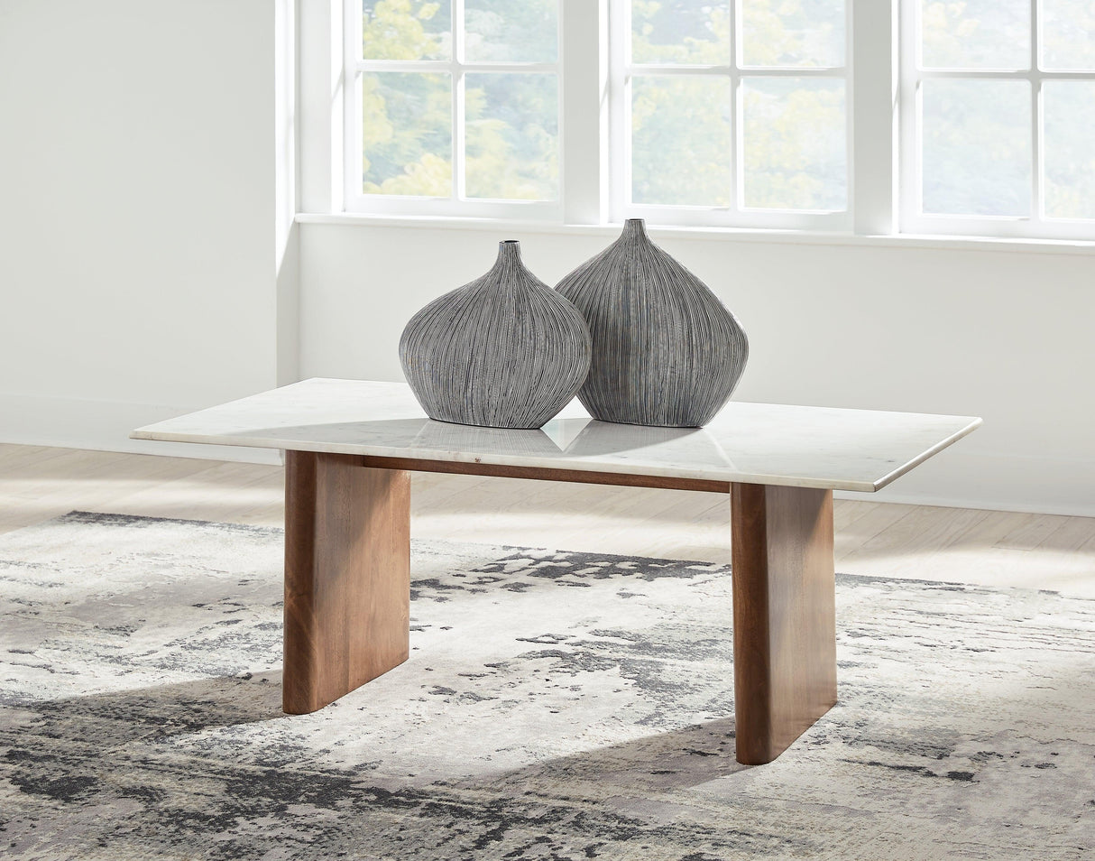 Isanti Light Brown/White Coffee Table by Ashley at Eve Furniture