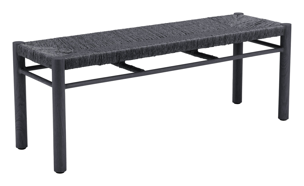 Iska Black Outdoor Bench by Zuomod at Eve Furniture
