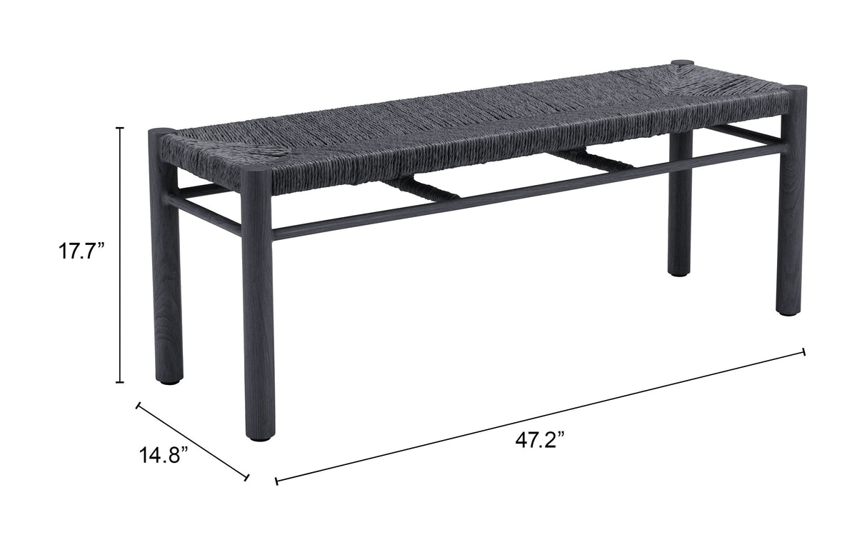 Iska Black Outdoor Bench by Zuomod at Eve Furniture