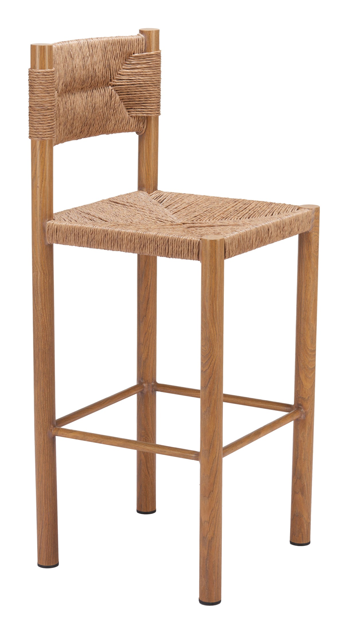 Iska Natural Outdoor Barstool (Set of 2) by Zuomod at Eve Furniture