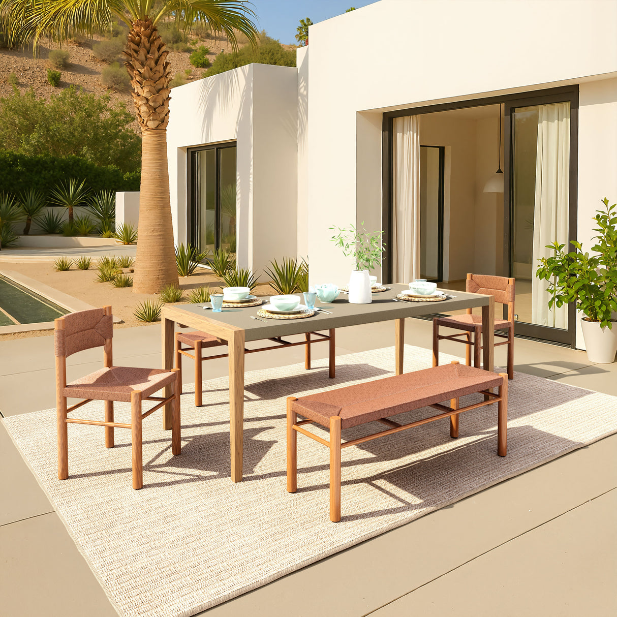 Iska Natural Outdoor Dining Chair (Set of 2) by Zuomod at Eve Furniture