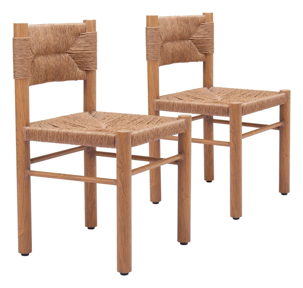 Iska Natural Outdoor Dining Chair (Set of 2) by Zuomod at Eve Furniture