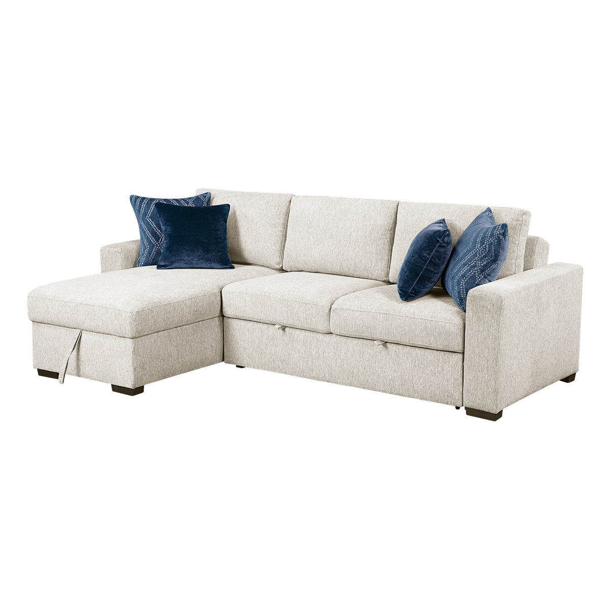 Isla Beige 3-Piece Sectional with Reversible Chaises and Hidden Storage by Homelegance at Eve Furniture