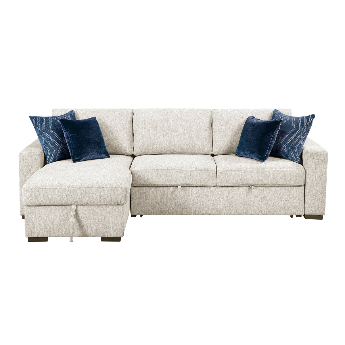 Isla Beige 3-Piece Sectional with Reversible Chaises and Hidden Storage by Homelegance at Eve Furniture