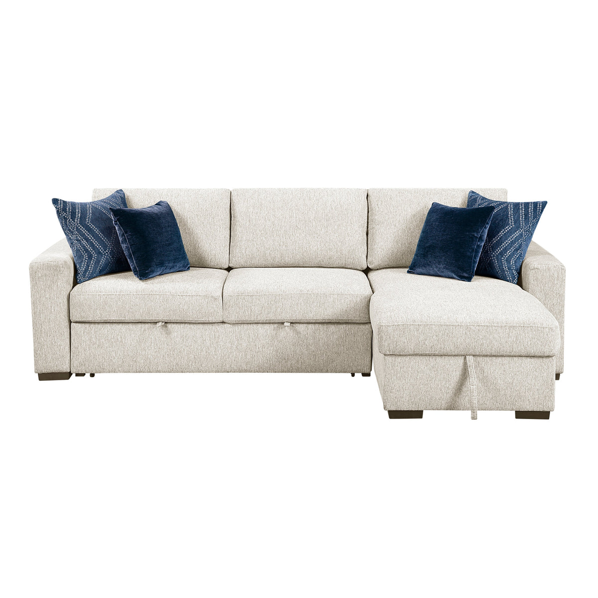 Isla Beige 3-Piece Sectional with Reversible Chaises and Hidden Storage by Homelegance at Eve Furniture