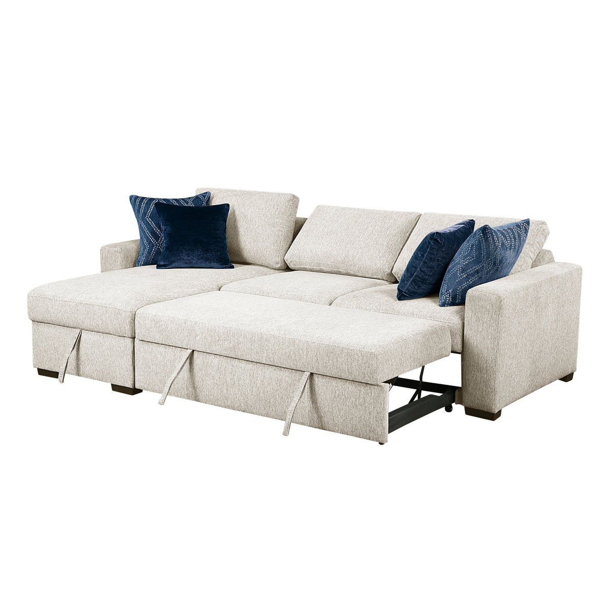 Isla Beige 3-Piece Sectional with Reversible Chaises and Hidden Storage by Homelegance at Eve Furniture