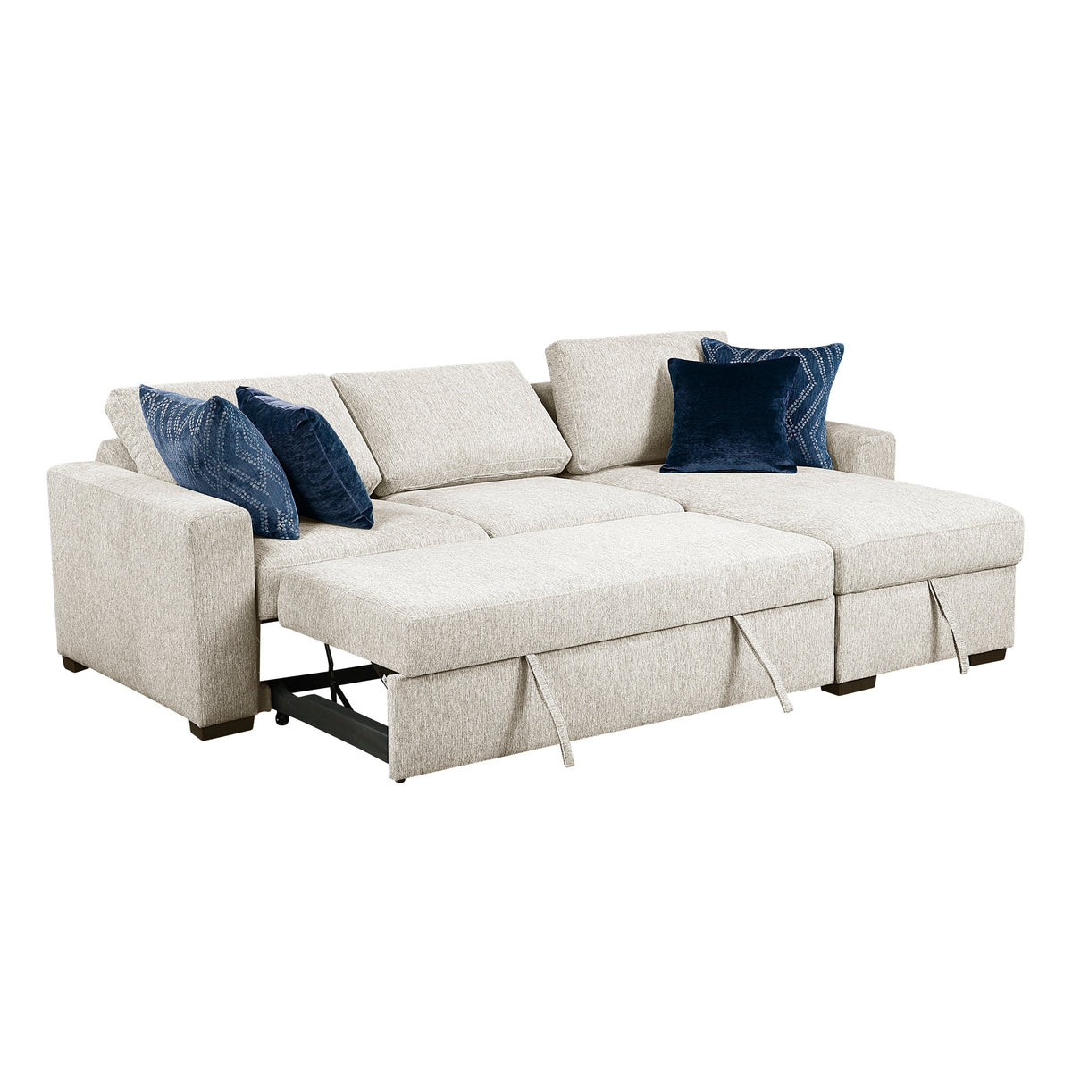 Isla Beige 3-Piece Sectional with Reversible Chaises and Hidden Storage by Homelegance at Eve Furniture