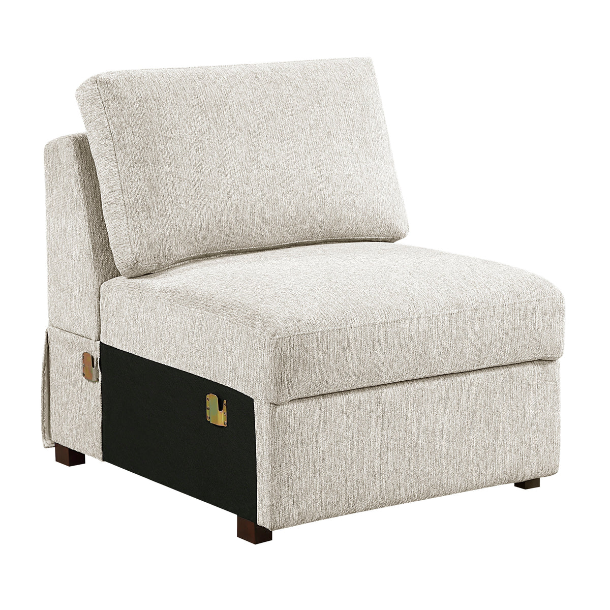 Isla Beige 5-Piece Sectional with Convertible and Reversible Chaise, Hidden Storage, Click Motion Back by Homelegance at Eve Furniture