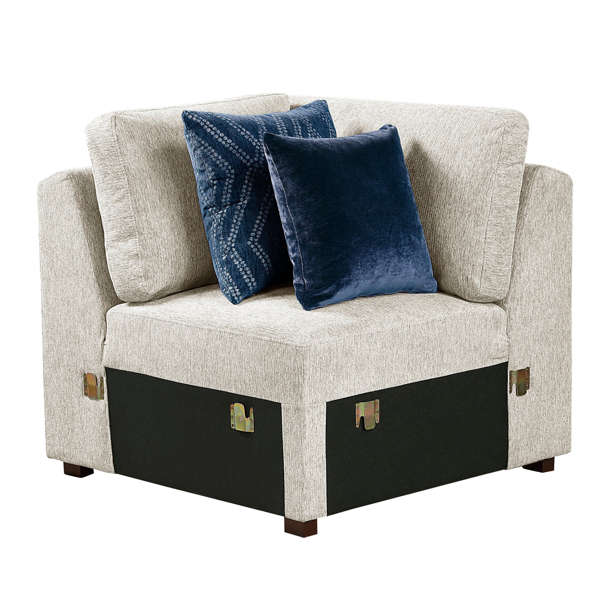 Isla Beige 5-Piece Sectional with Convertible and Reversible Chaise, Hidden Storage, Click Motion Back by Homelegance at Eve Furniture