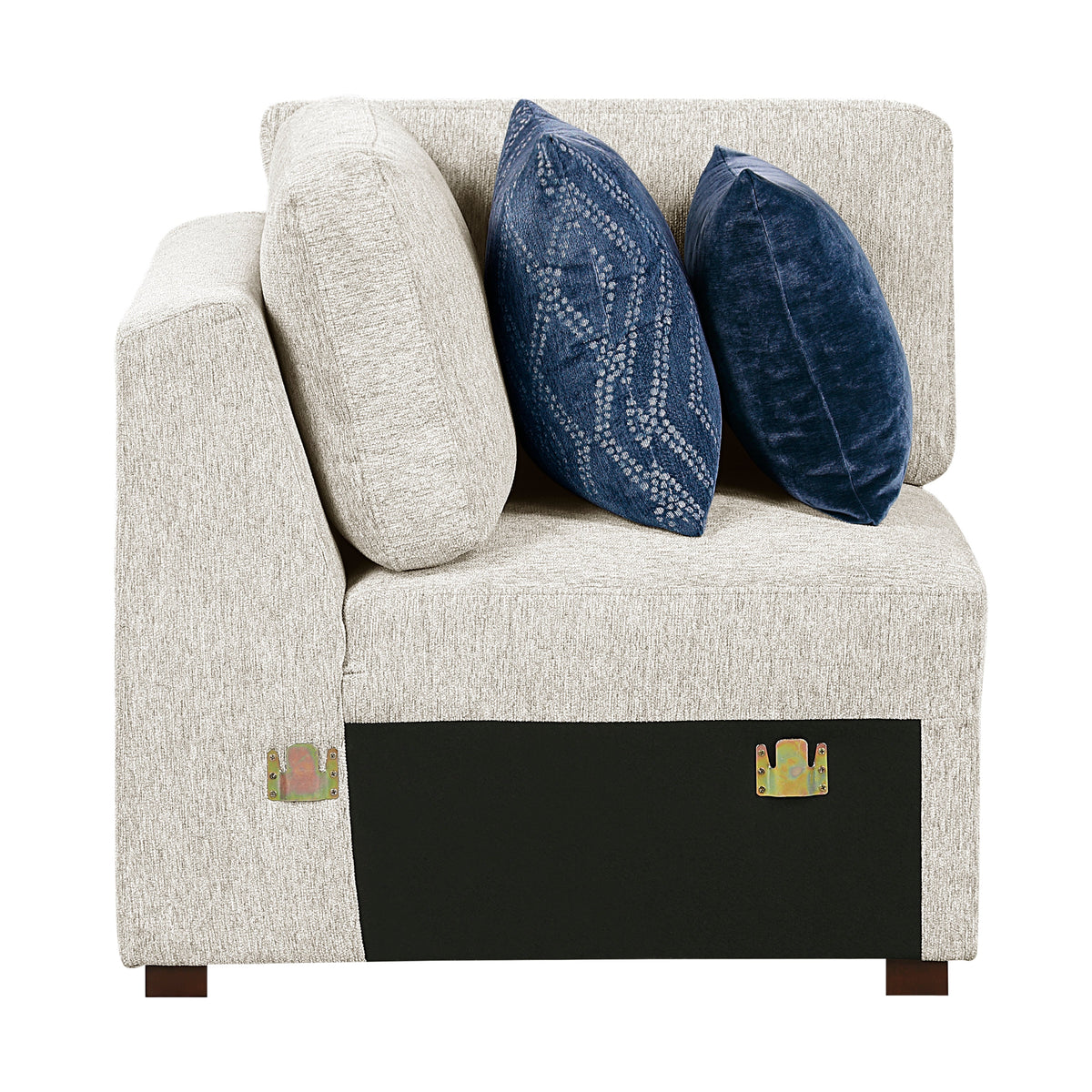 Isla Beige 5-Piece Sectional with Convertible and Reversible Chaise, Hidden Storage, Click Motion Back by Homelegance at Eve Furniture