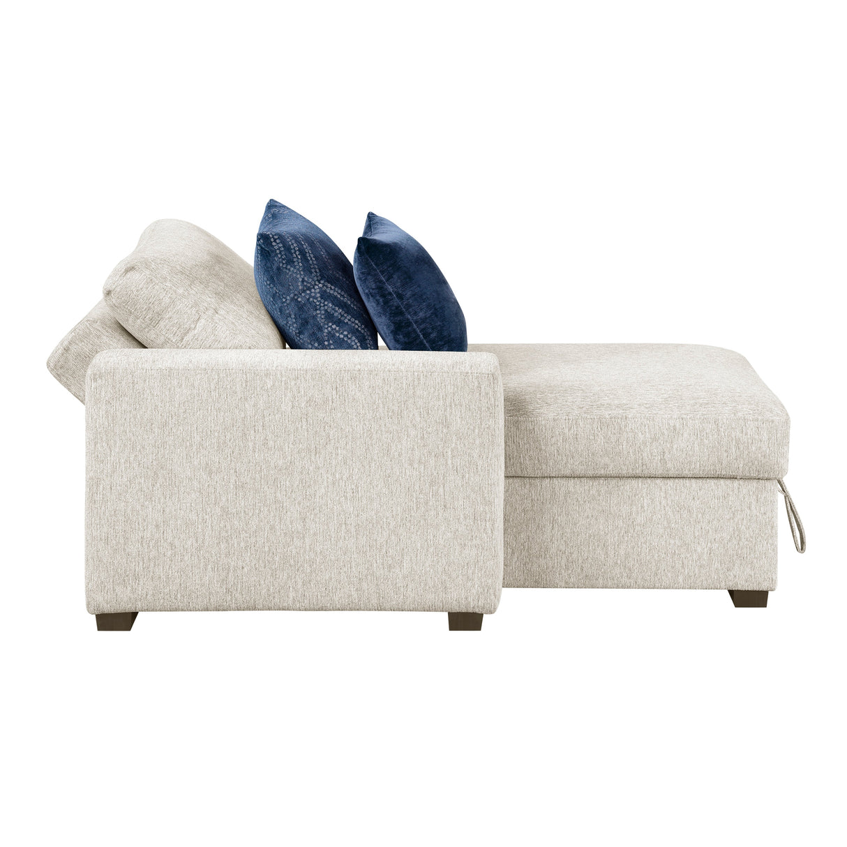 Isla Beige Chaise Lounge with Arms and Hidden Storage, Click Motion Back by Homelegance at Eve Furniture