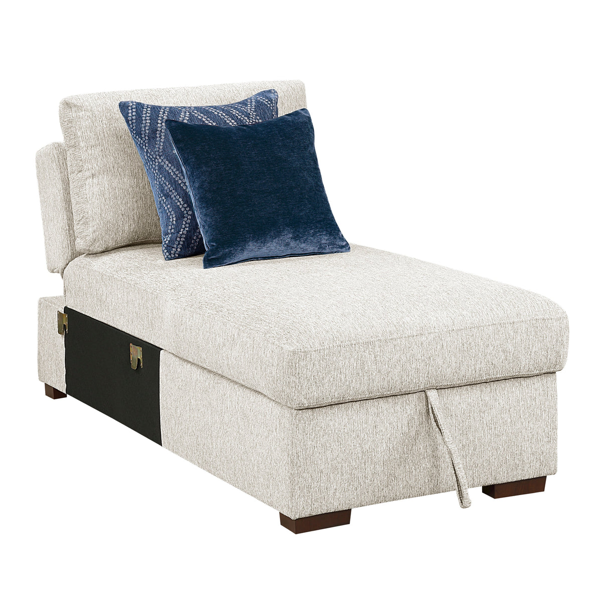 Isla Beige Chaise Lounge with Arms and Hidden Storage, Click Motion Back by Homelegance at Eve Furniture