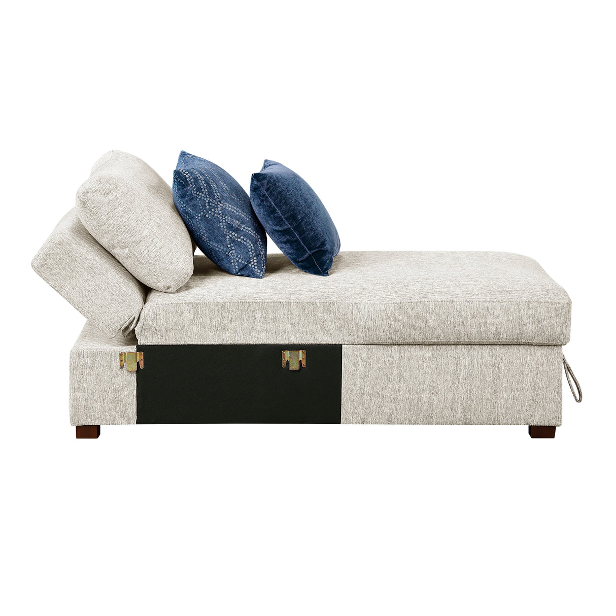 Isla Beige Chaise Lounge with Arms and Hidden Storage, Click Motion Back by Homelegance at Eve Furniture