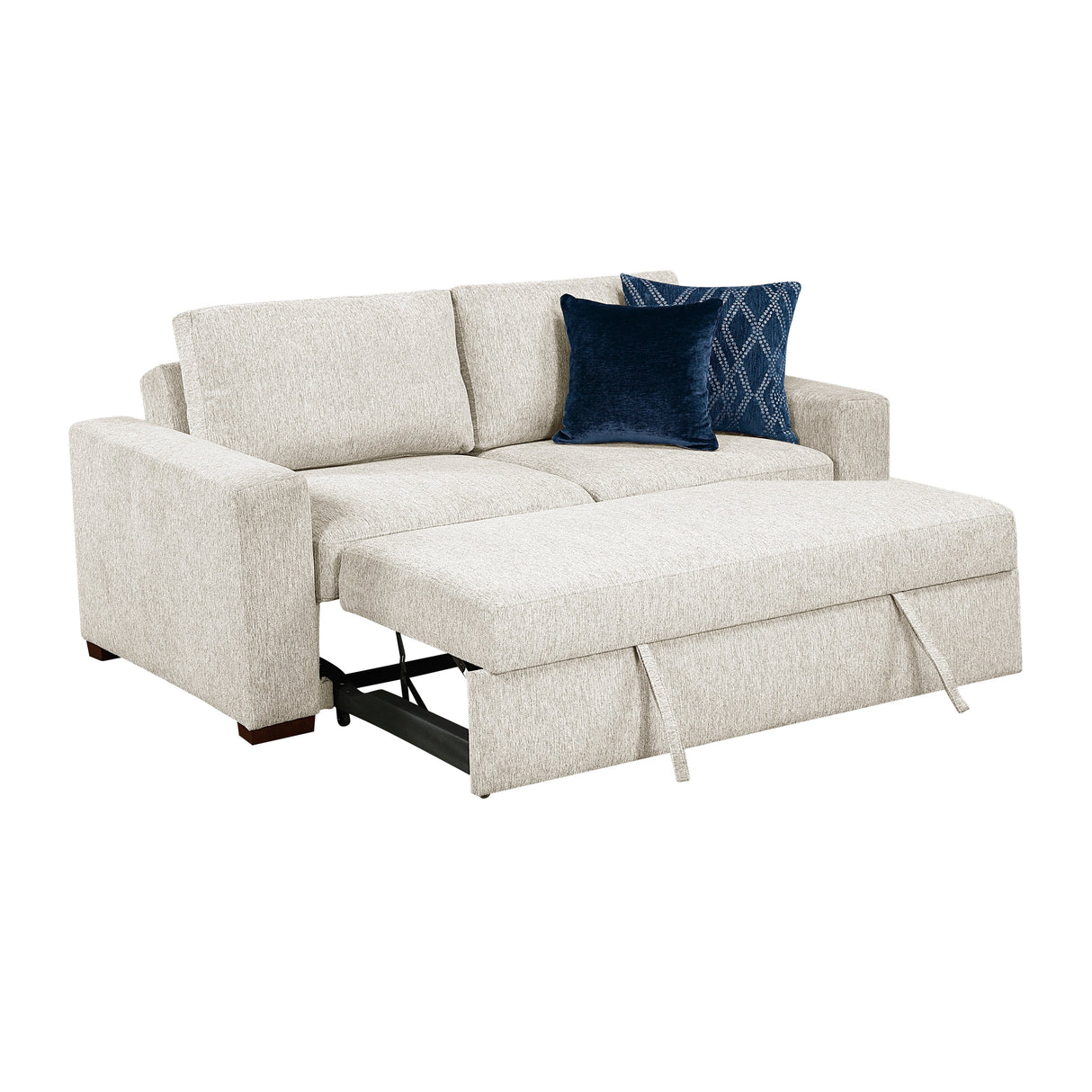 Isla Beige Loveseat with Pull-out Bed and Click Motion Back by Homelegance at Eve Furniture