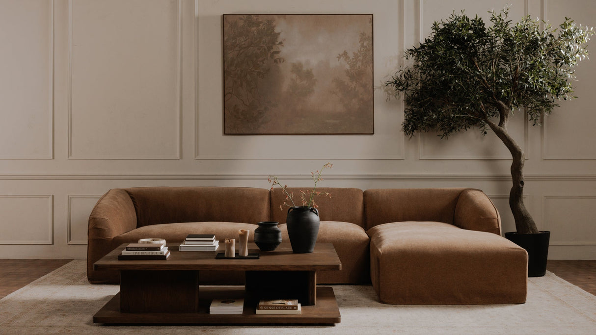 Isla Right Arm Facing Chaise Mocha by Moe's Home at Eve Furniture