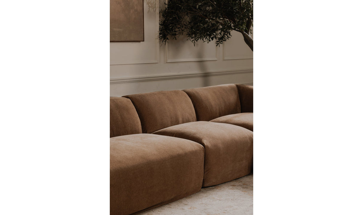 Isla Right Arm Facing Chaise Mocha by Moe's Home at Eve Furniture
