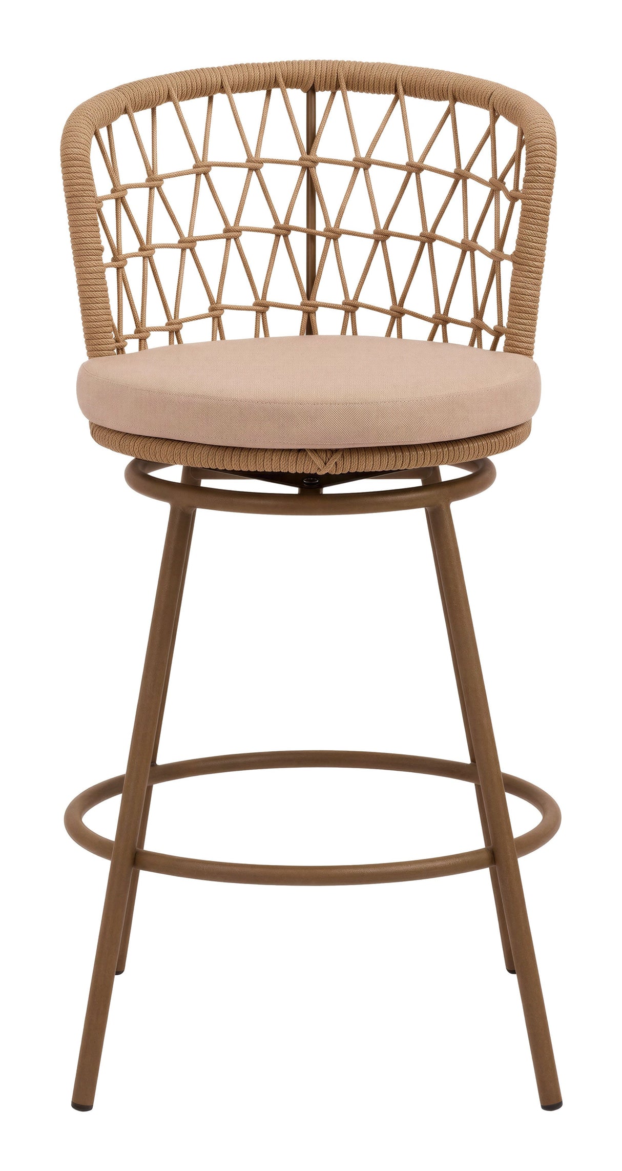 Islamorada Swivel Barstool Brown by Zuomod at Eve Furniture