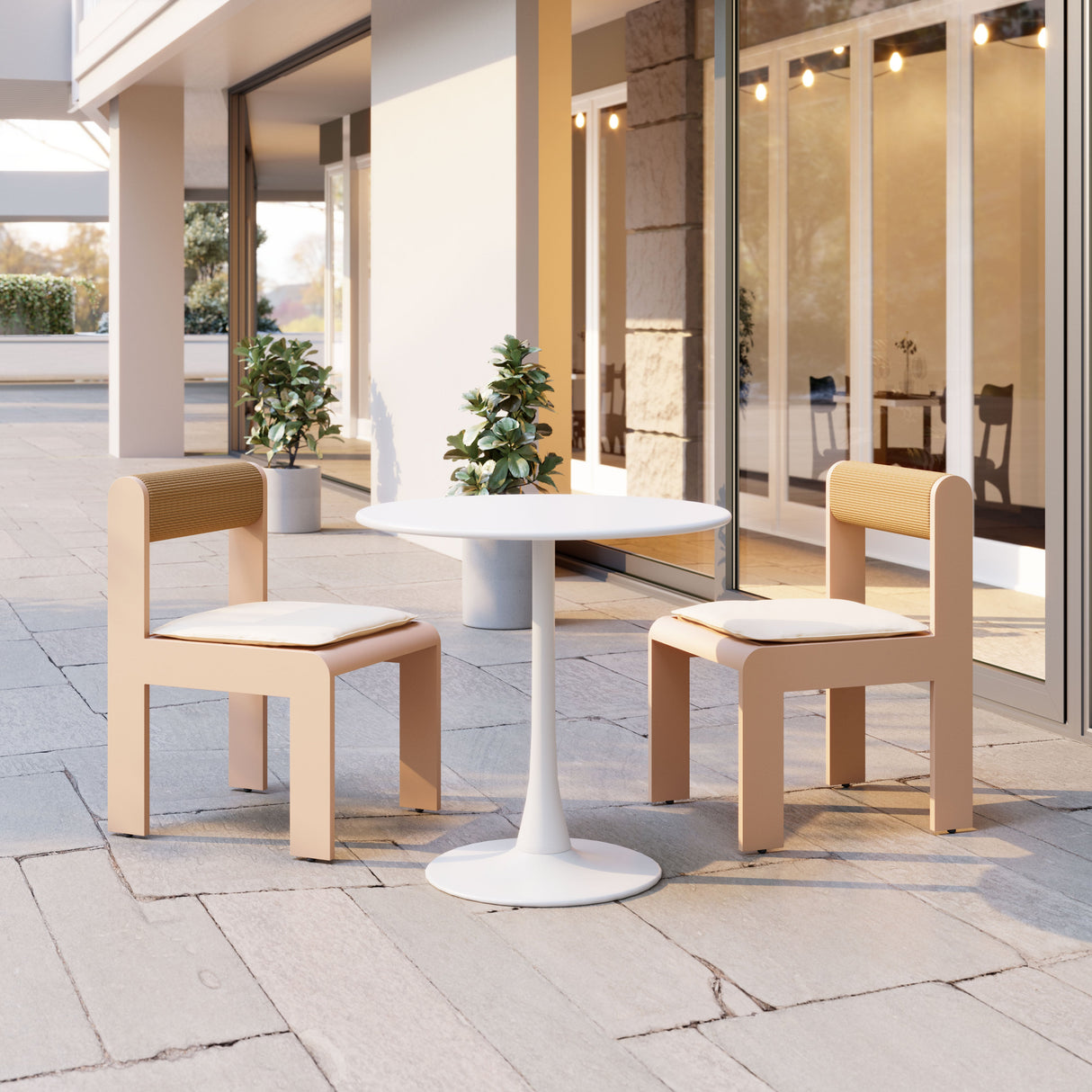Island White Outdoor Dining Chair (Set of 2) by Zuomod at Eve Furniture