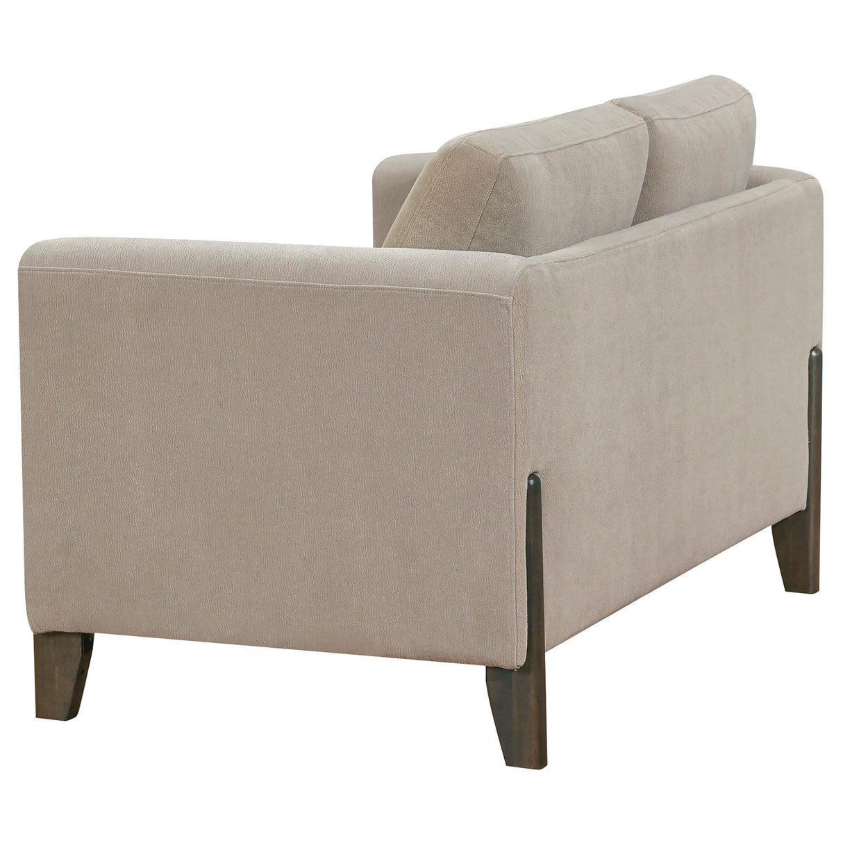 Islington Taupe Fabric Upholstered Panel Arm Loveseat by Coaster at Eve Furniture