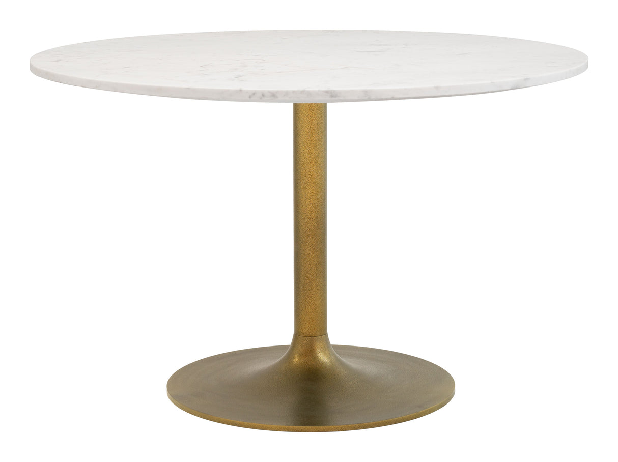 Ithaca White & Gold Dining Table by Zuomod at Eve Furniture