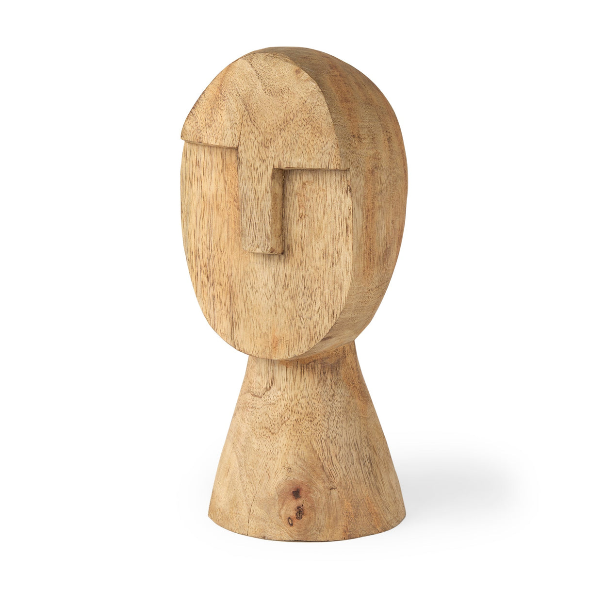 Ivan Medium Wooden Head Sculpture by Mercana at Eve Furniture