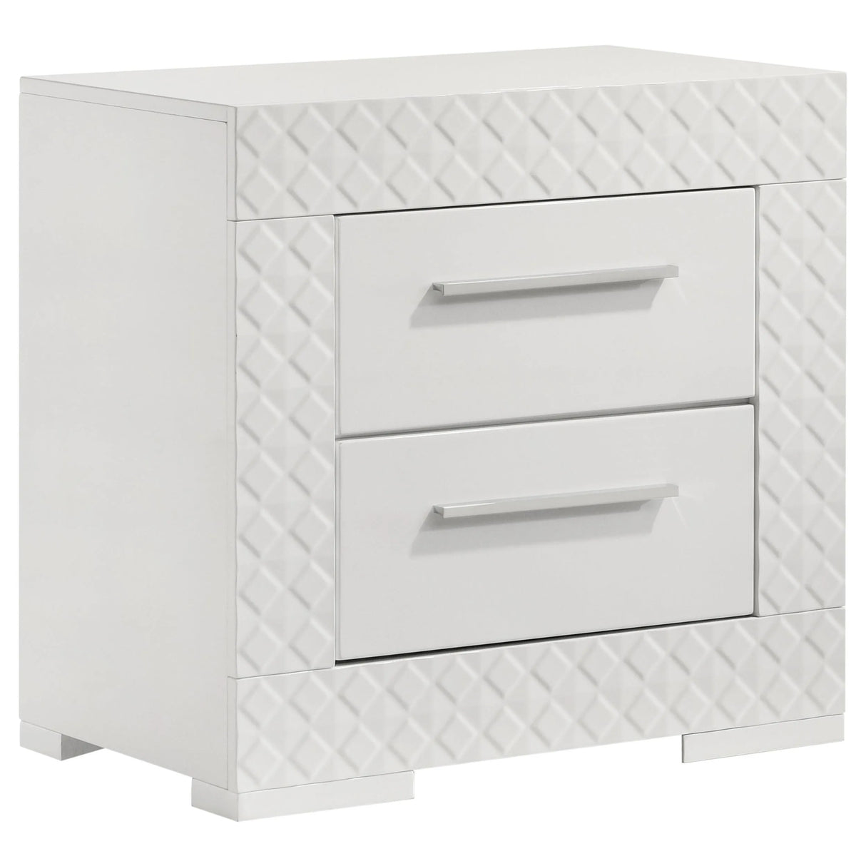 Ives White High Gloss 5-Piece Eastern King Bedroom Set by Coaster at Eve Furniture