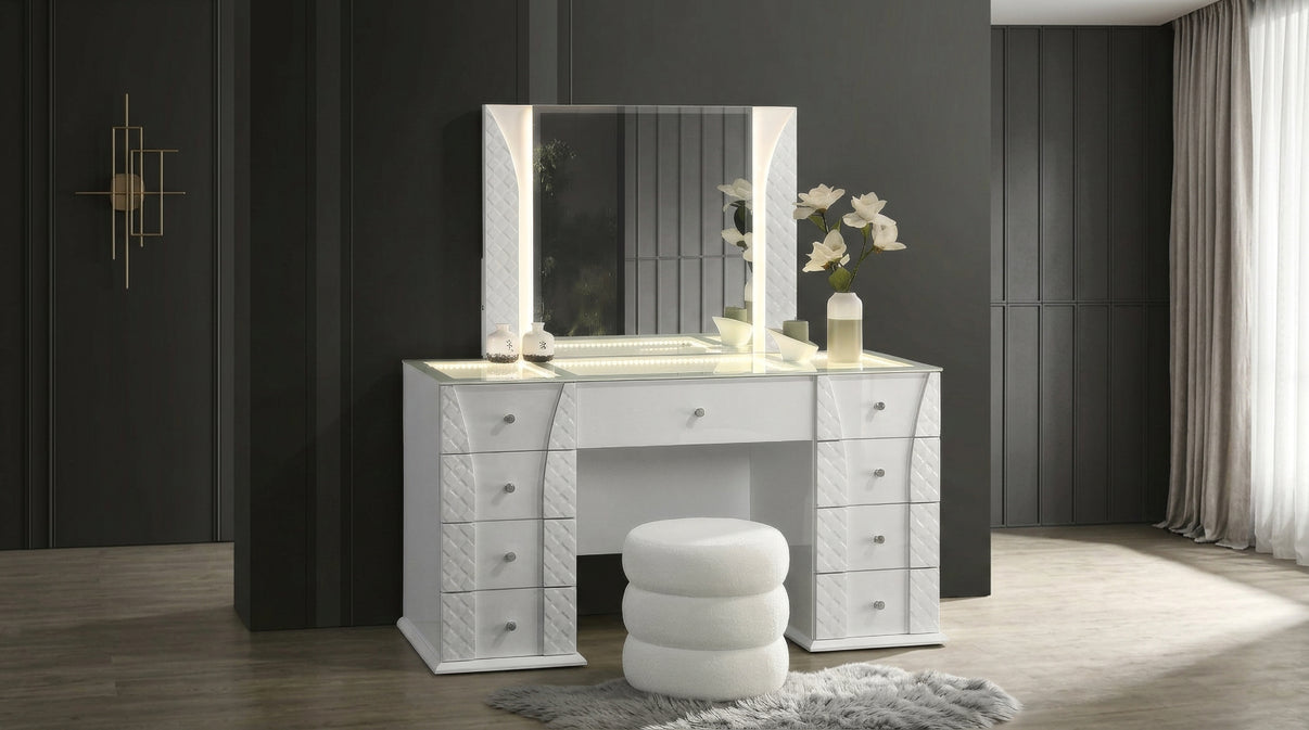 Ivette White Vanity Set by New Era Innovations at Eve Furniture