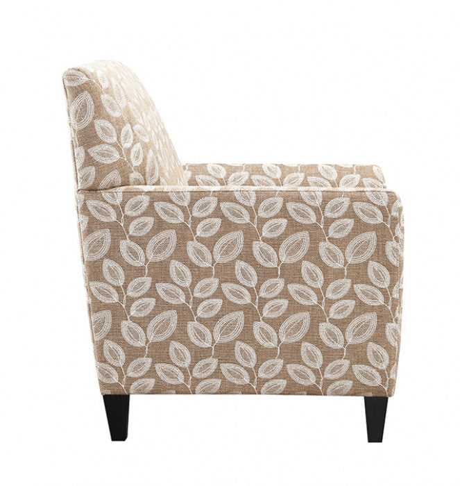 Ivey Botanical Warm Mocha/Egret White Accent Chair by Furniture of America at Eve Furniture