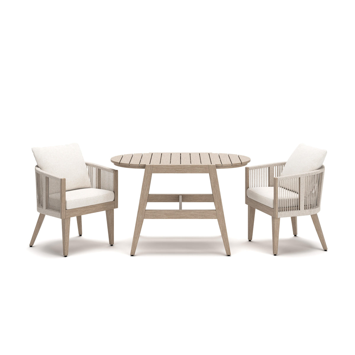 Ivory Vine Beige 3-Piece Outdoor Dining Set by Ashley at Eve Furniture