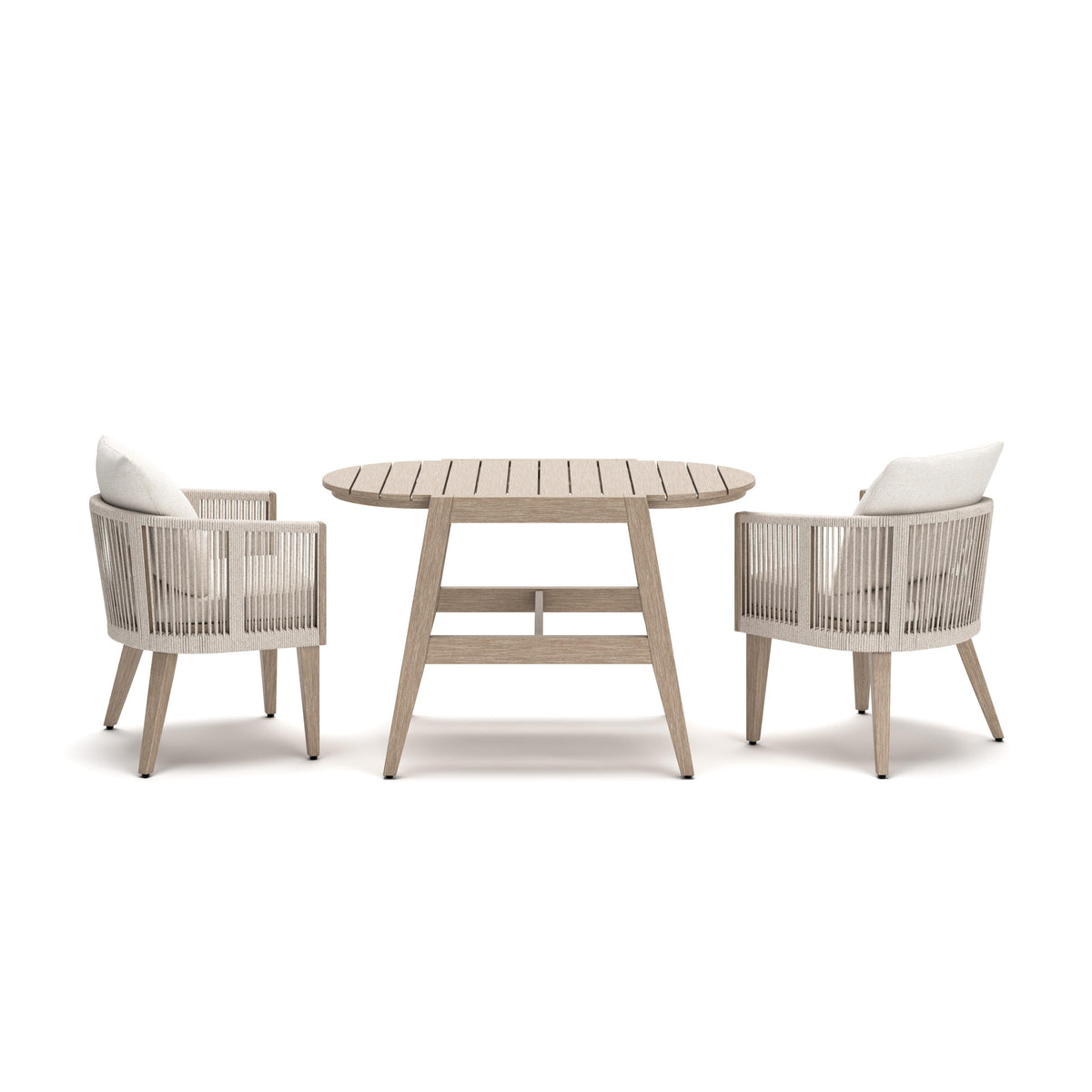 Ivory Vine Beige 3-Piece Outdoor Dining Set by Ashley at Eve Furniture