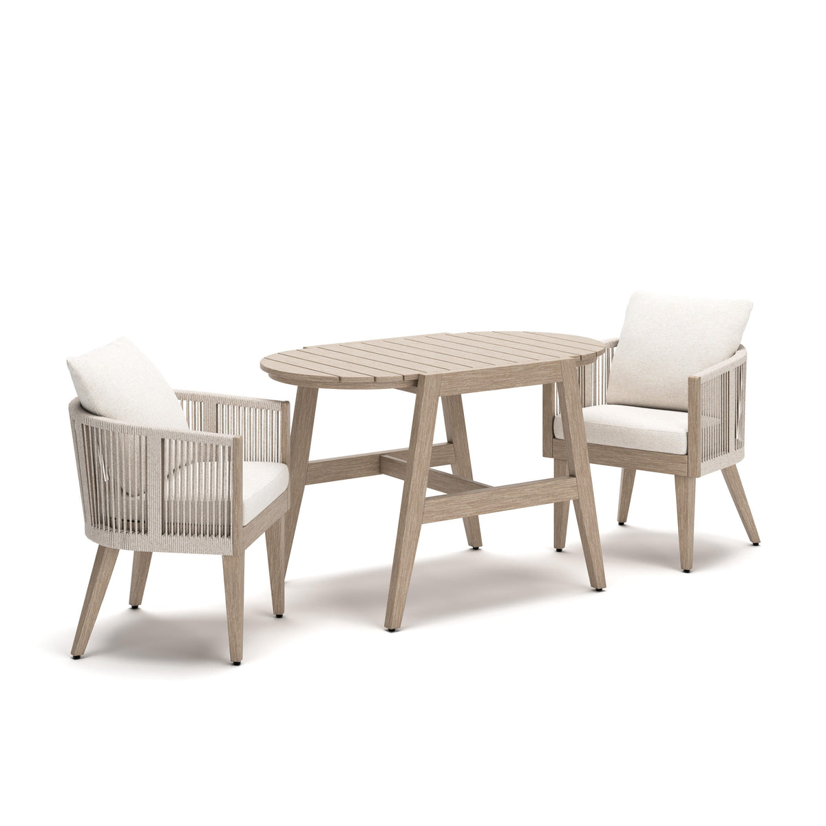 Ivory Vine Beige 3-Piece Outdoor Dining Set by Ashley at Eve Furniture