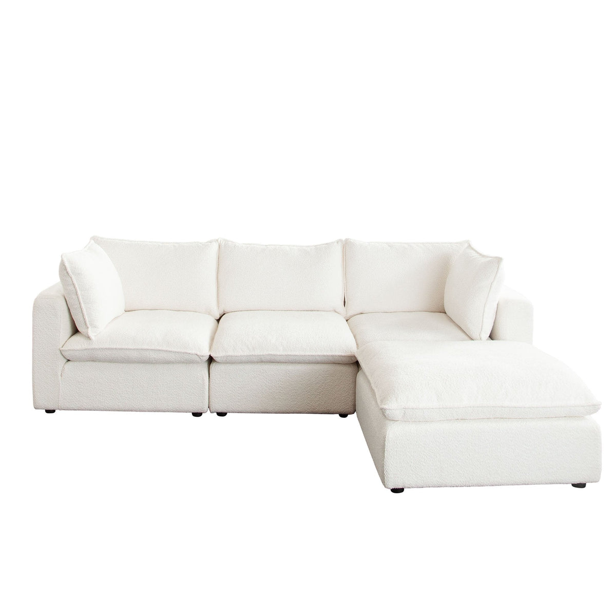 Ivy White Faux Shearling Reversible 4-Pc Sectional by Diamond Sofa at Eve Furniture
