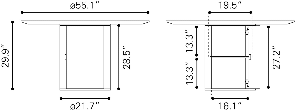 Izola Brown Dining Table by Zuomod at Eve Furniture
