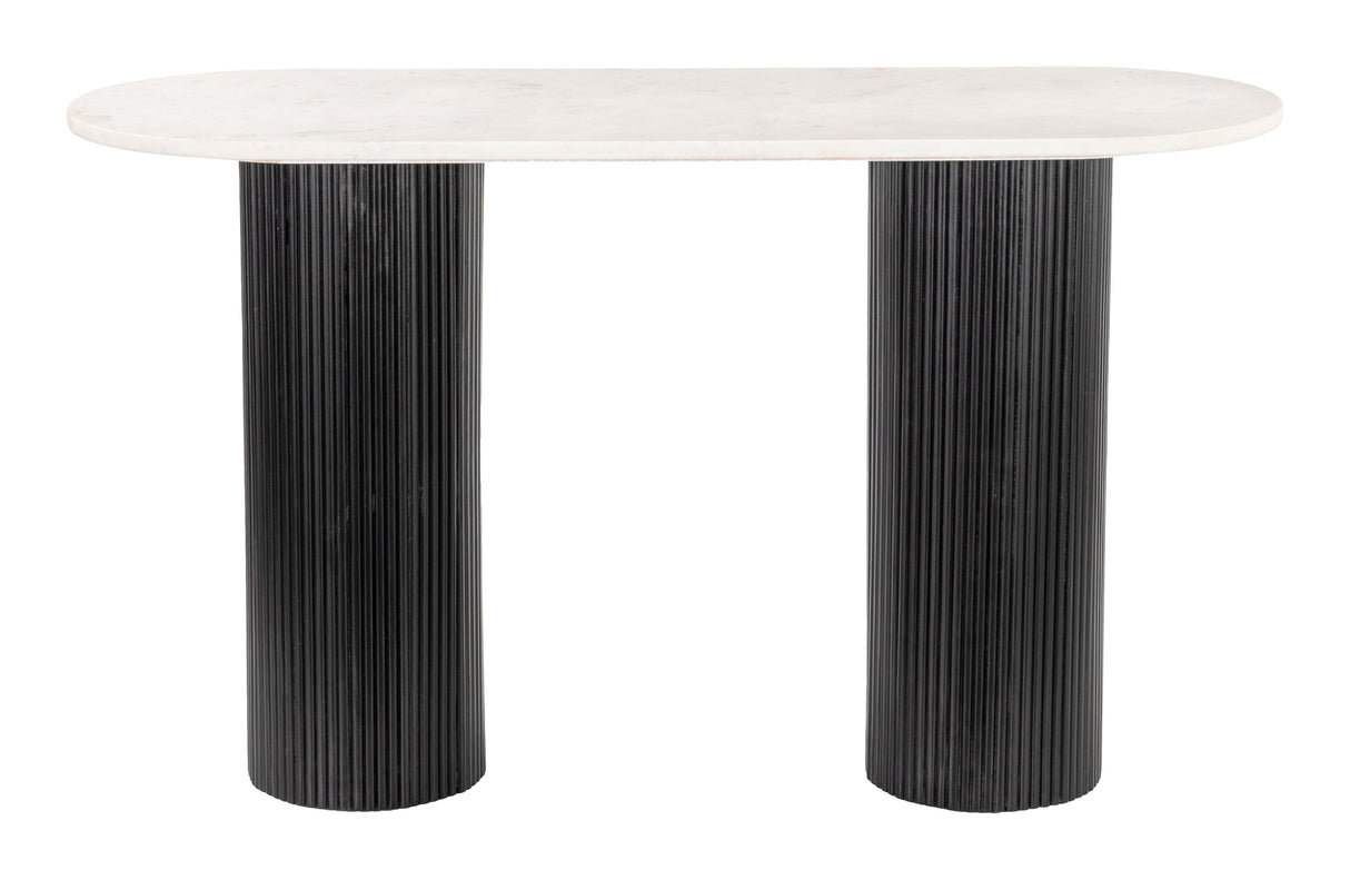 Izola White & Black Console Table by Zuomod at Eve Furniture