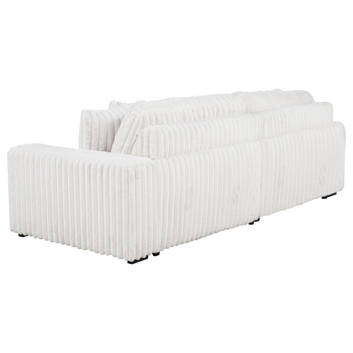 Jacana Corduroy Upholstered Dual Power Chaise Sofa Ivory by Coaster at Eve Furniture