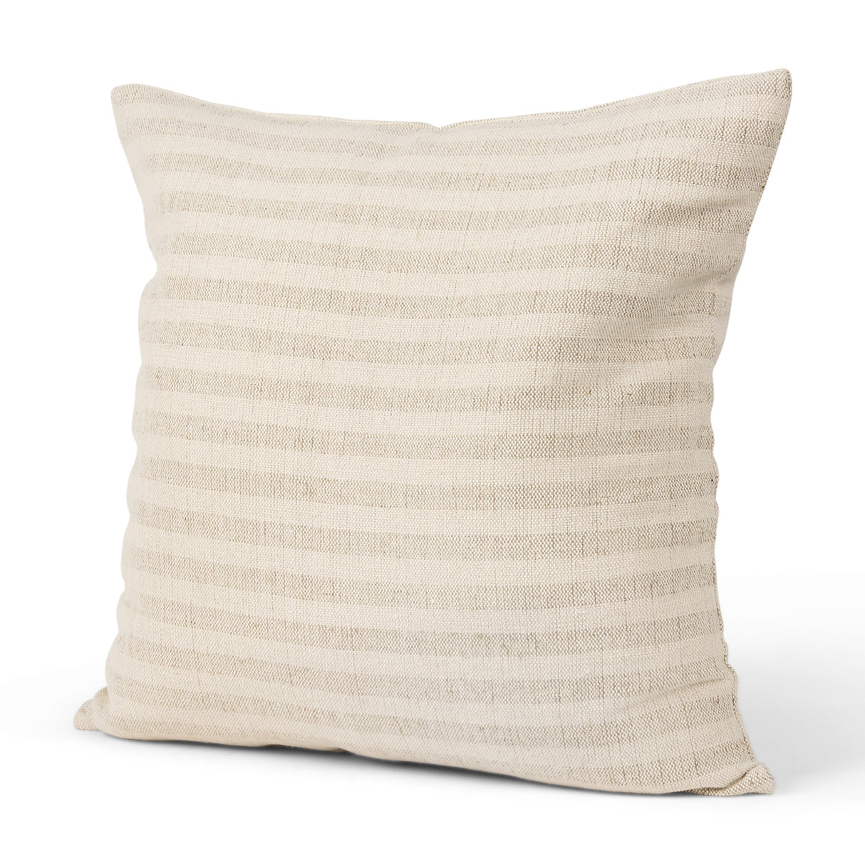 Jace Cream w/ Beige Stripe Linen-Cotton Square Decorative Pillow Cover by Mercana at Eve Furniture