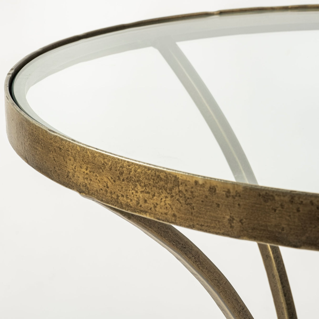 Jacinta II 21" Round Glass Top Metal and Marble Pedestal End/Side Table by Mercana at Eve Furniture