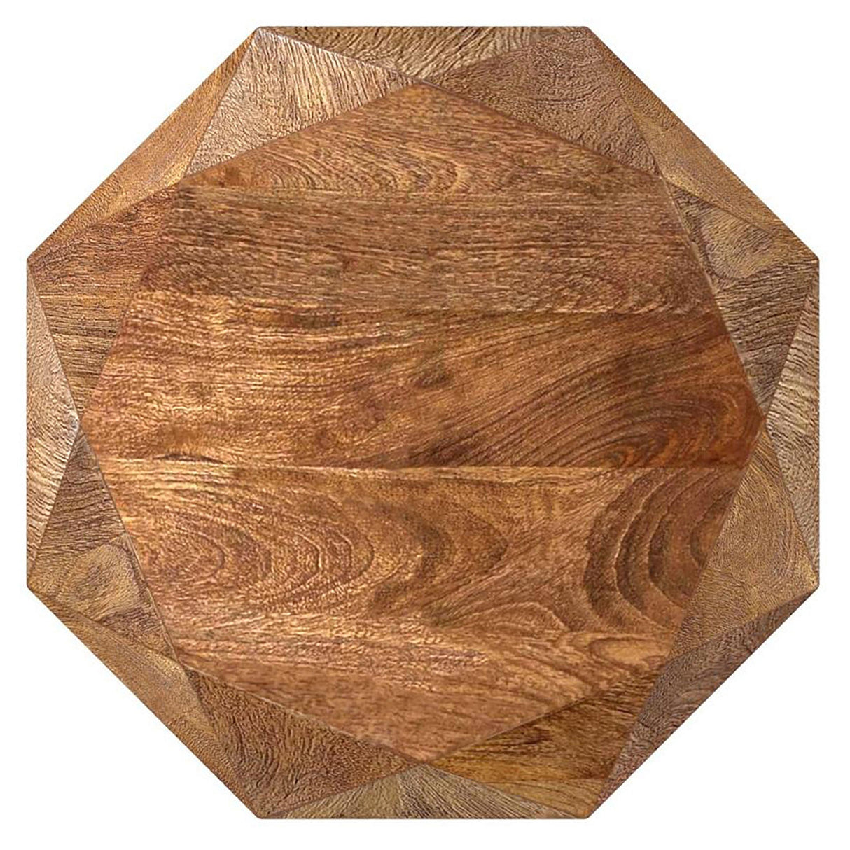 Jacinto Natural Brown Geometric Solid Mango Wood Side Table by Coaster at Eve Furniture
