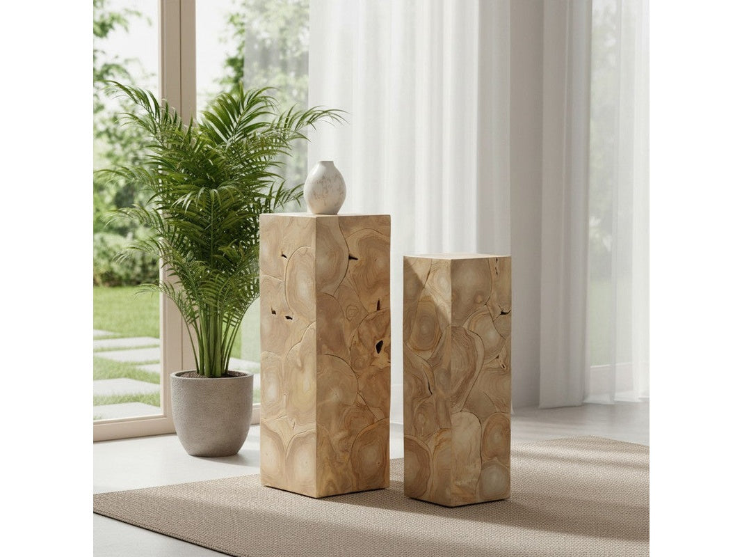 Jackson Tan 2-Piece Pedestals by Crestview at Eve Furniture