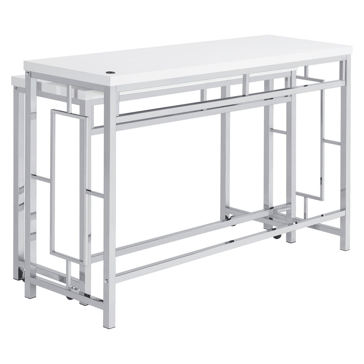 Jackson White/Chrome 4-Piece Multipurpose Counter Height Table Set by Coaster at Eve Furniture
