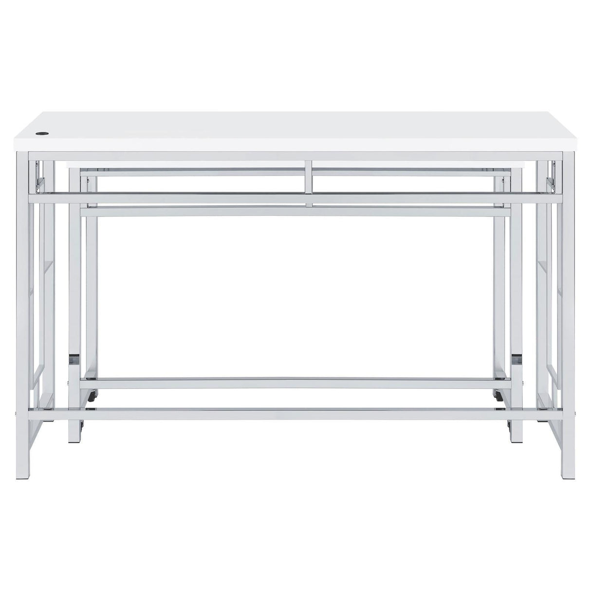 Jackson White/Chrome 4-Piece Multipurpose Counter Height Table Set by Coaster at Eve Furniture