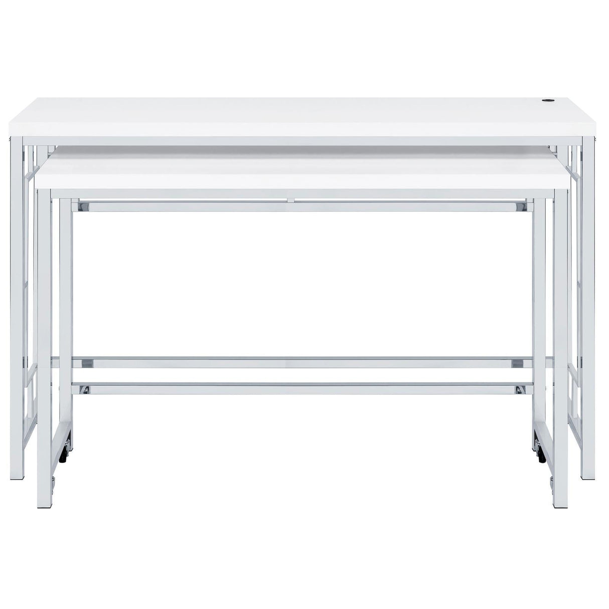 Jackson White/Chrome 4-Piece Multipurpose Counter Height Table Set by Coaster at Eve Furniture