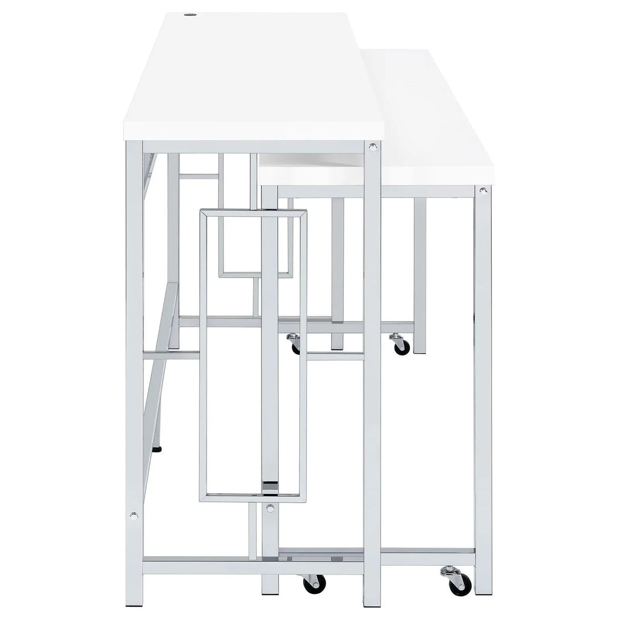 Jackson White/Chrome 5-Piece Multipurpose Counter Height Table Set by Coaster at Eve Furniture