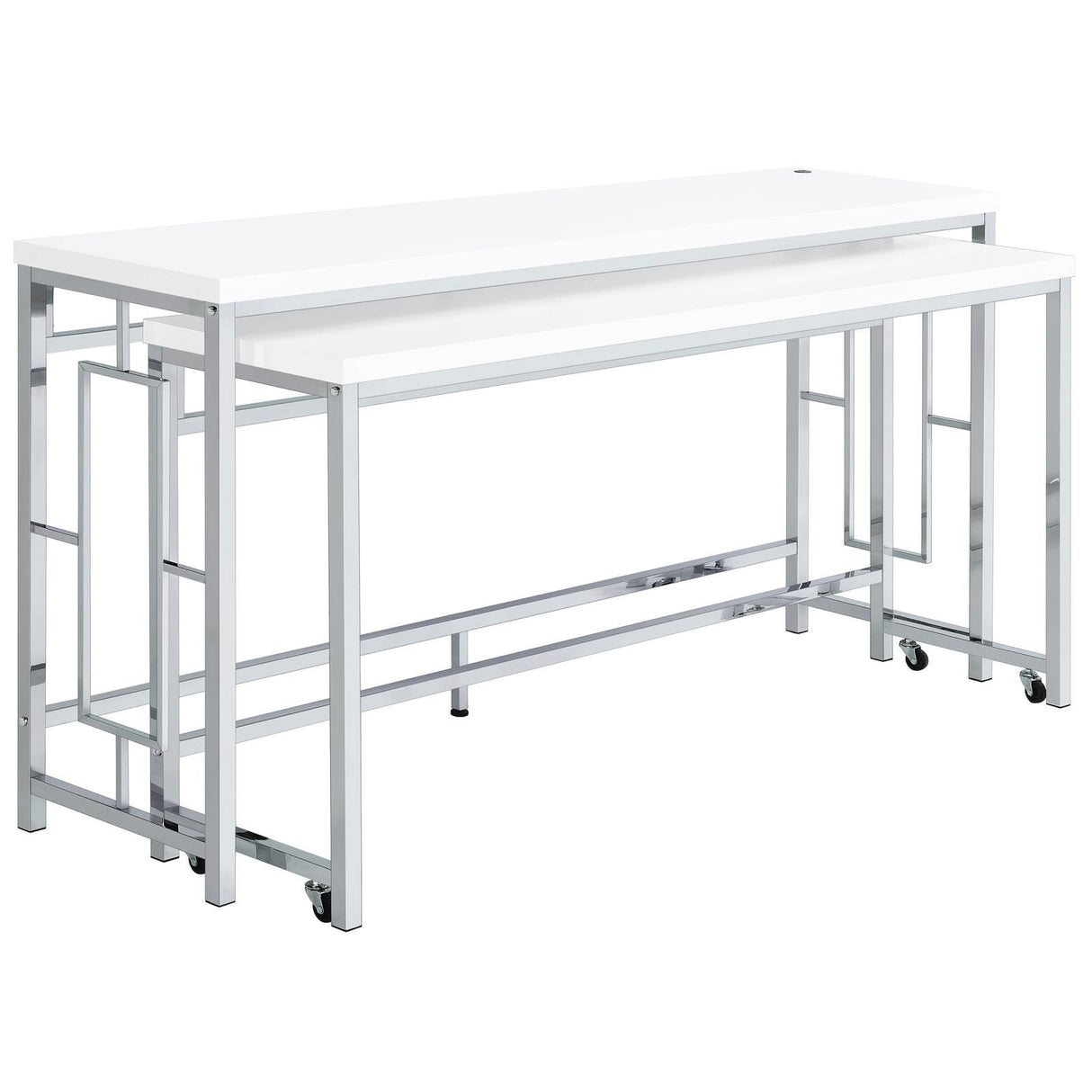 Jackson White/Chrome 5-Piece Multipurpose Counter Height Table Set by Coaster at Eve Furniture