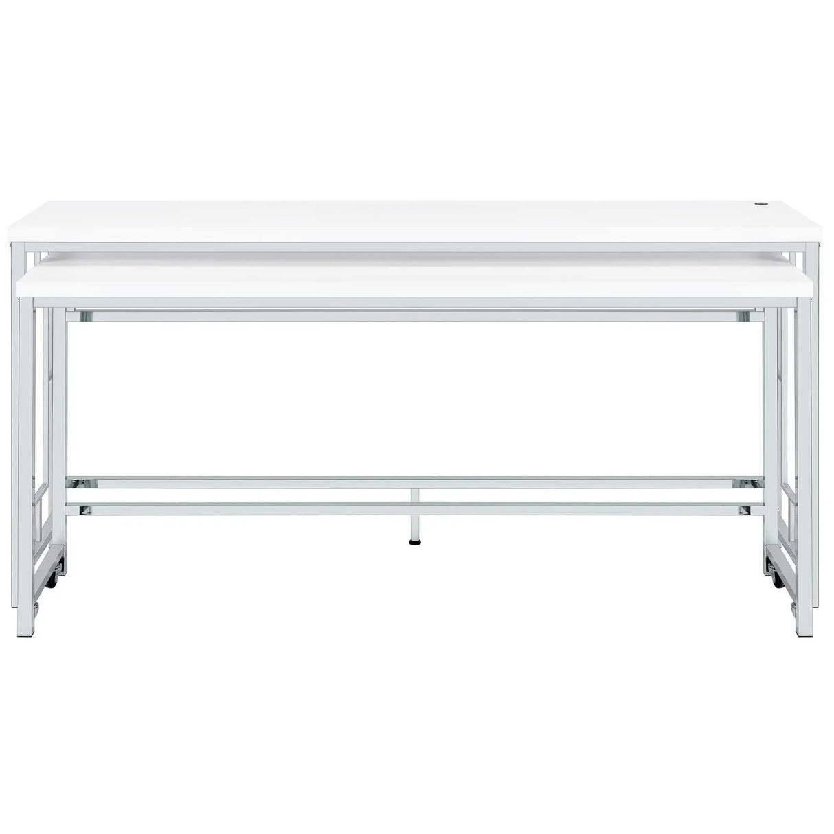 Jackson White/Chrome 5-Piece Multipurpose Counter Height Table Set by Coaster at Eve Furniture