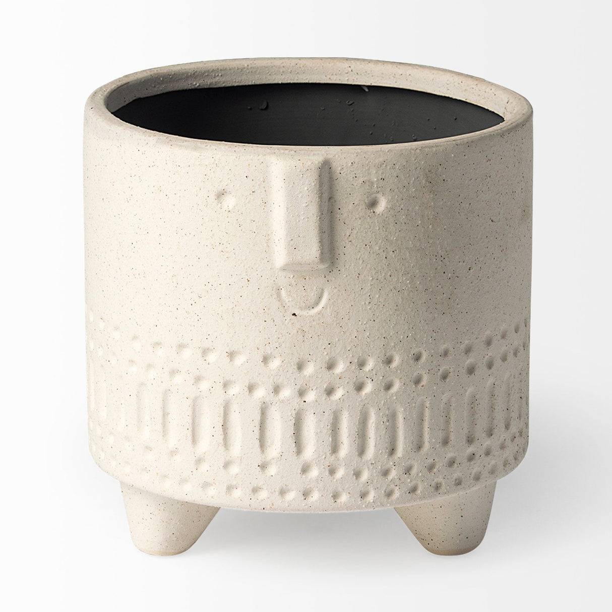Jacob I Short White Ceramic Smiling Face Vase by Mercana at Eve Furniture