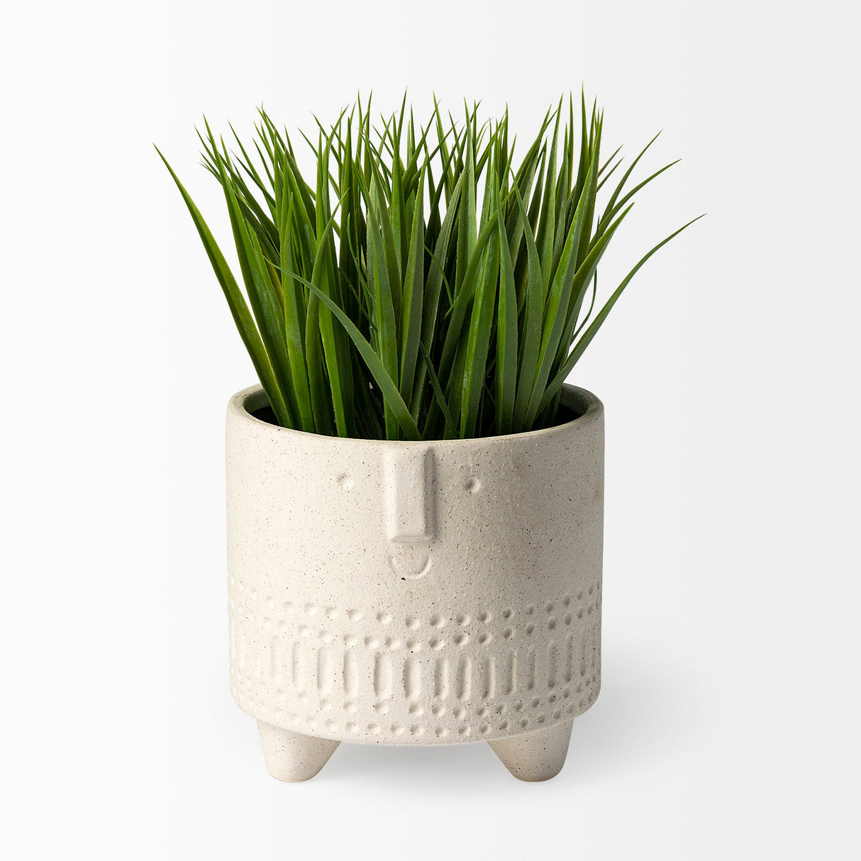 Jacob I Short White Ceramic Smiling Face Vase by Mercana at Eve Furniture